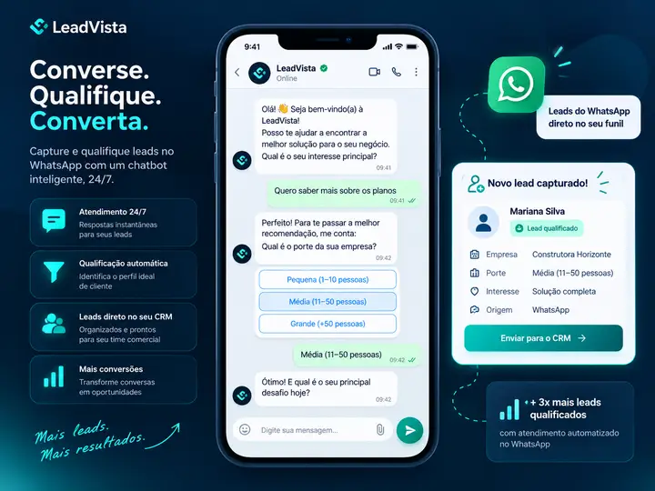 Exemplo de chatbot qualificando contatos no WhatsApp